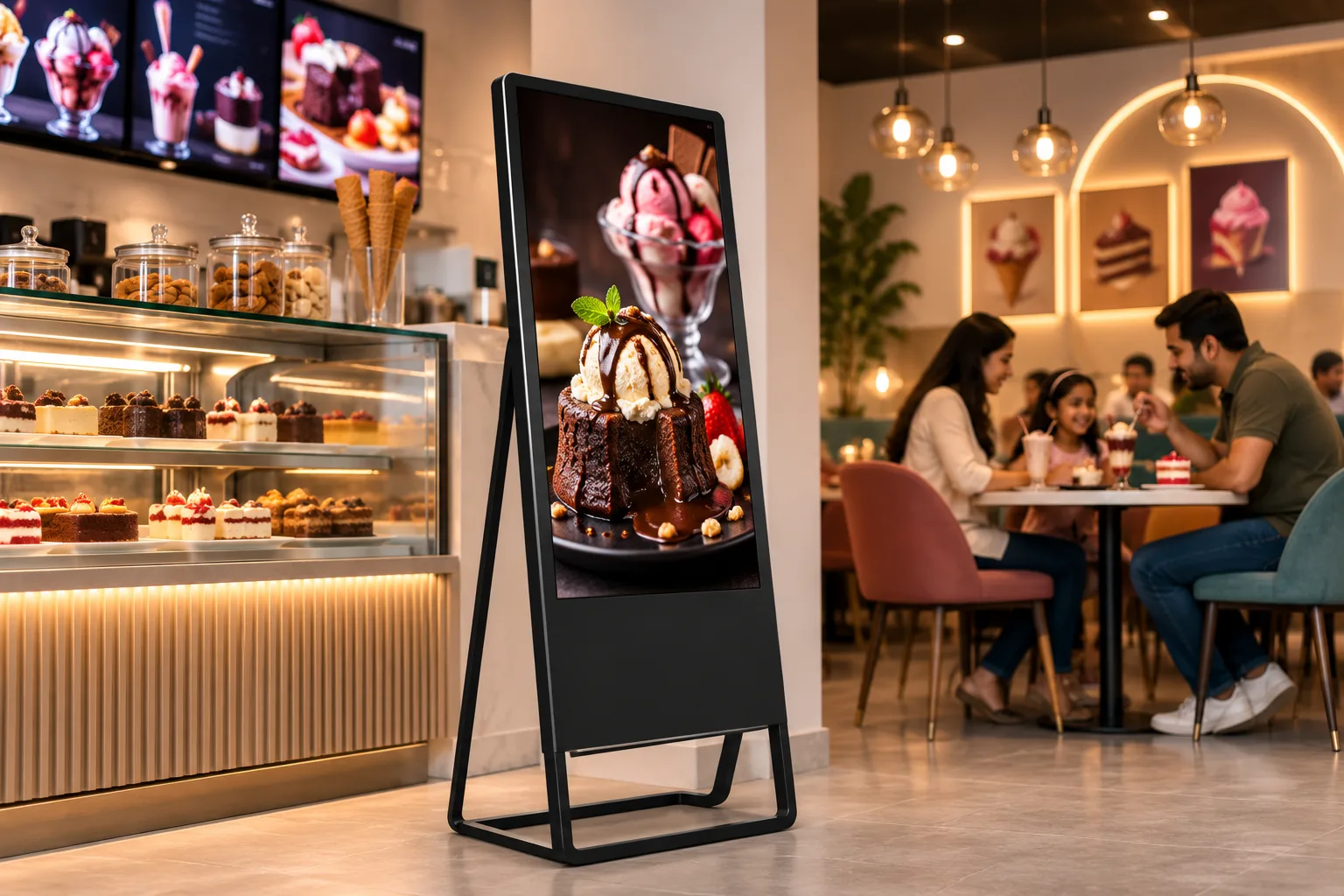 digital standee for restaurant