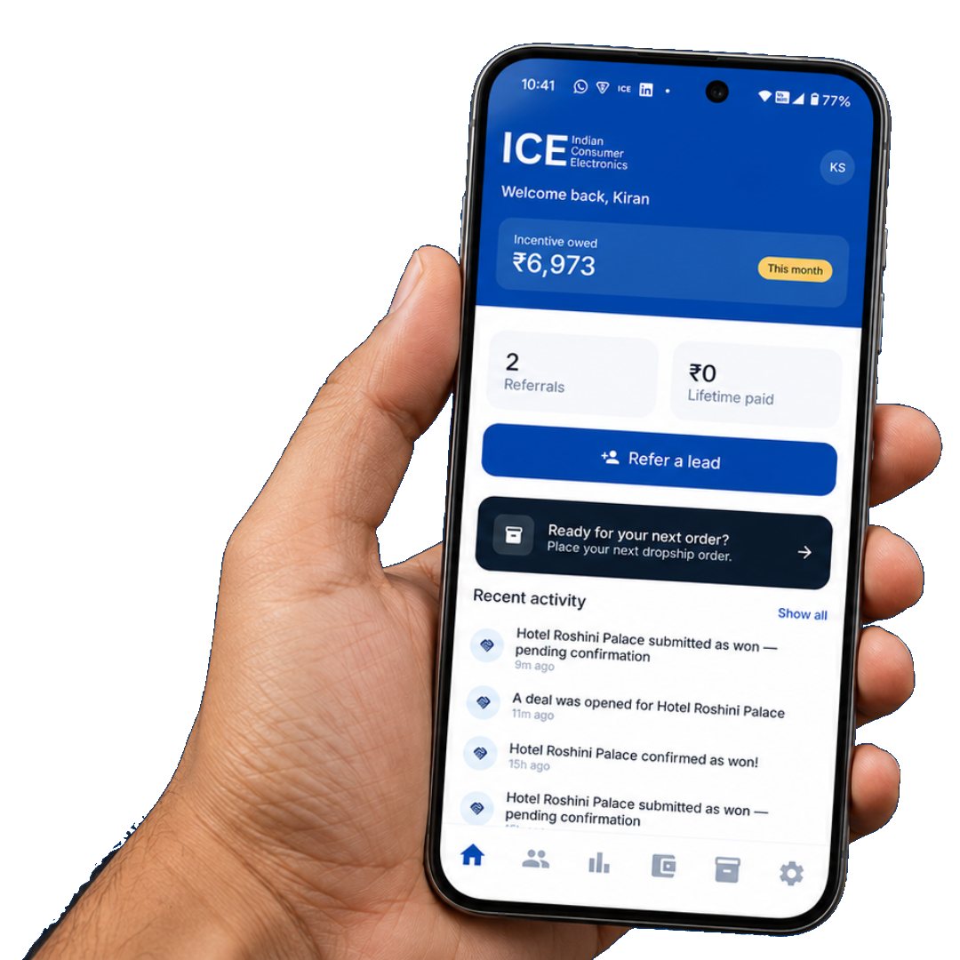 ICE Partner App showing live deal and incentive updates